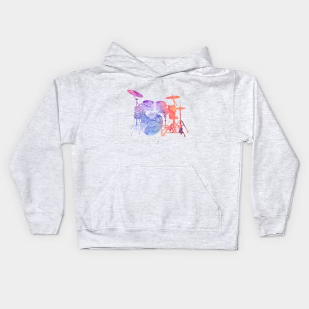 Drums Kids Hoodie by erzebeth